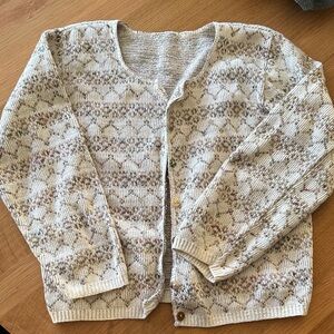 Women's Cream Patterned Sweater